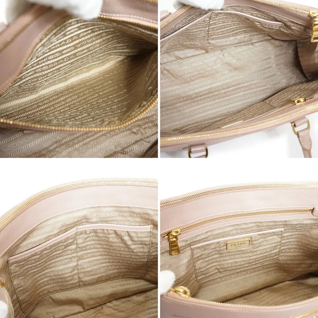 Prada Tote Bag Galleria Beige Leather Good - Model View