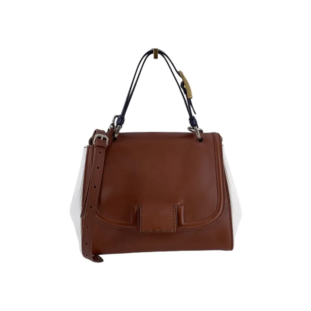 Fendi Shoulder Bag Silvana Navy Leather Good - Front View