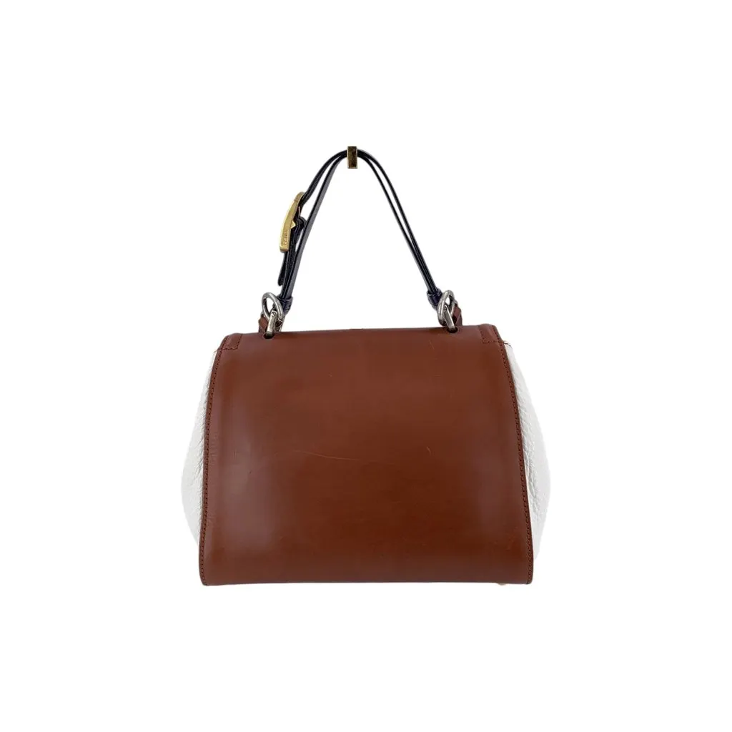 Fendi Shoulder Bag Silvana Navy Leather Good - Inside View