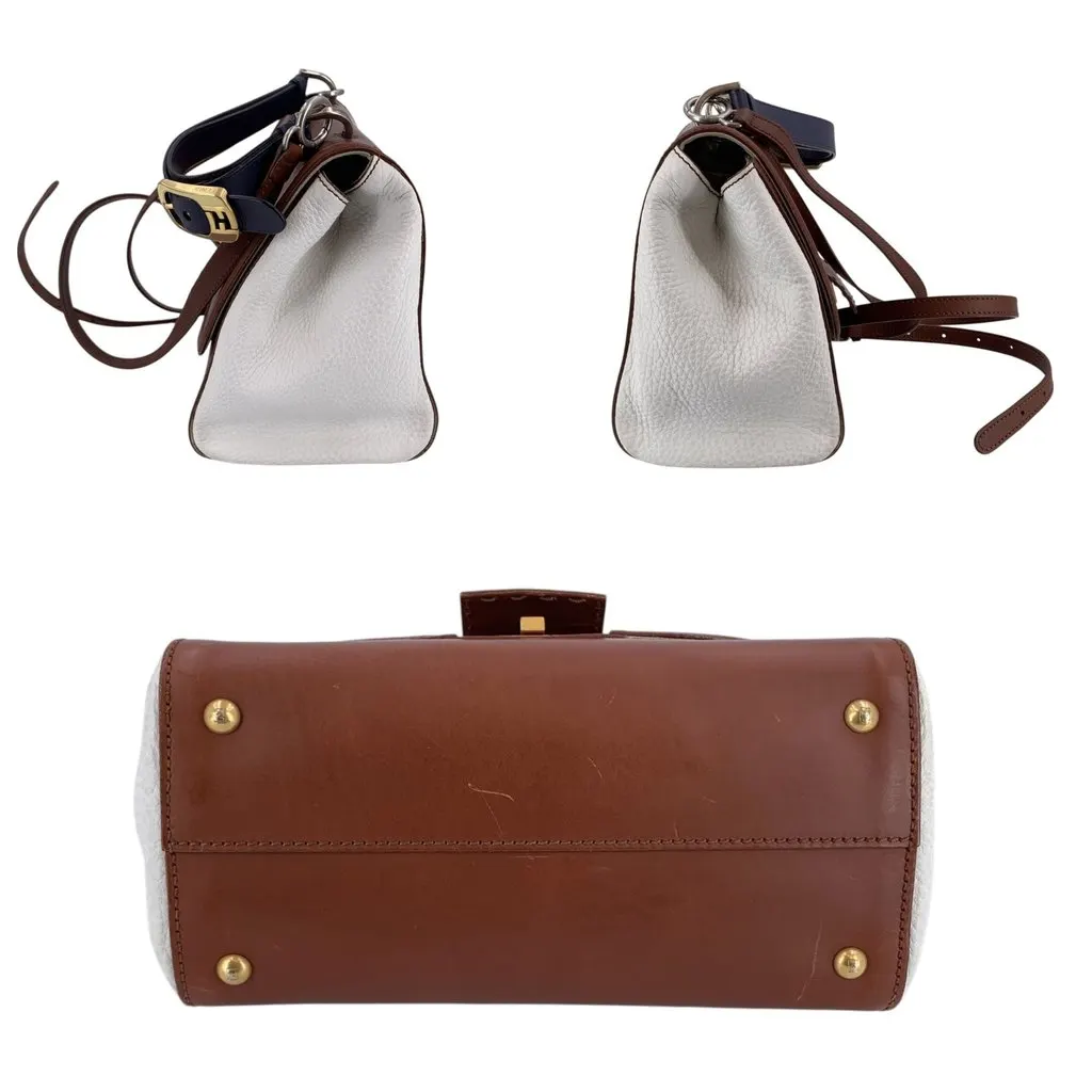 Fendi Shoulder Bag Silvana Navy Leather Good - Model View