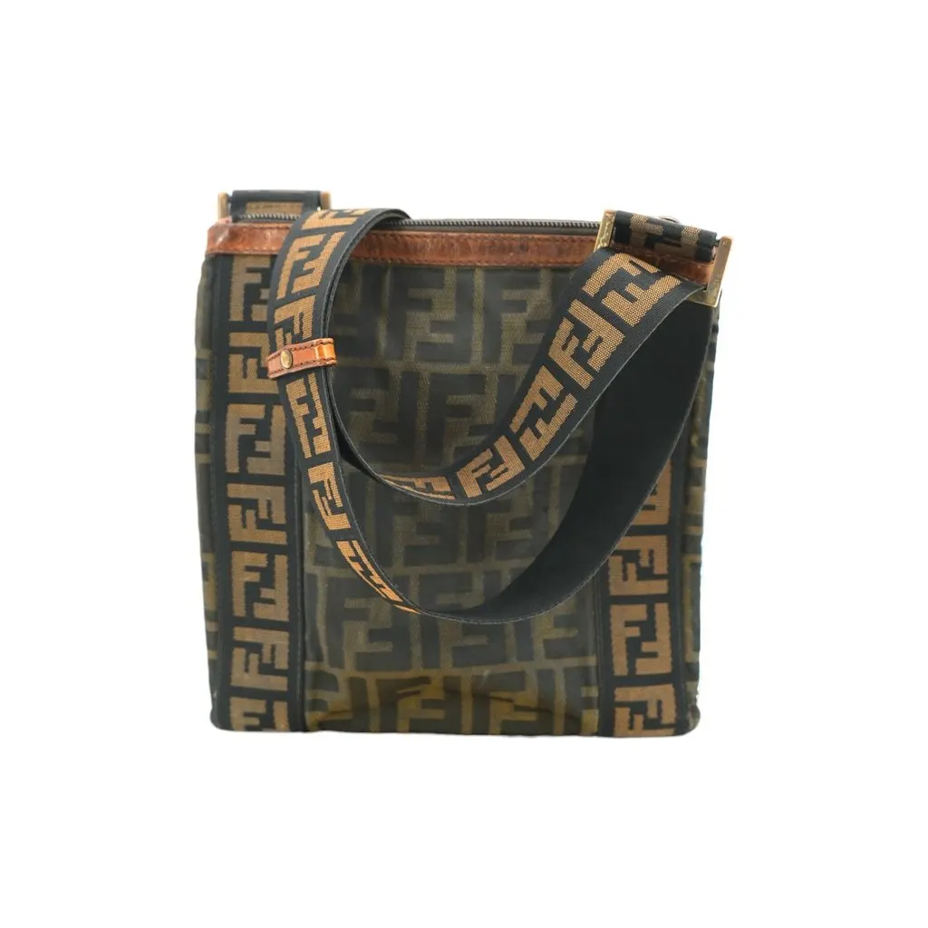 Fendi Crossbody Bag Zucca Brown Canvas Good - Inside View