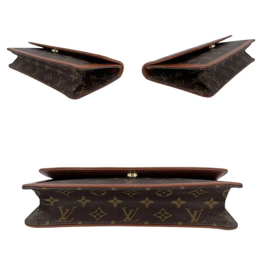 Louis Vuitton Clutch Bag Vintage Pochette Dame Brown Canvas Good - Model View