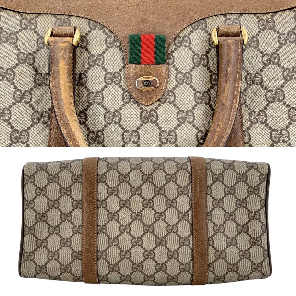 Gucci Handbag Vintage Ophidia Brown Canvas Good - Model View