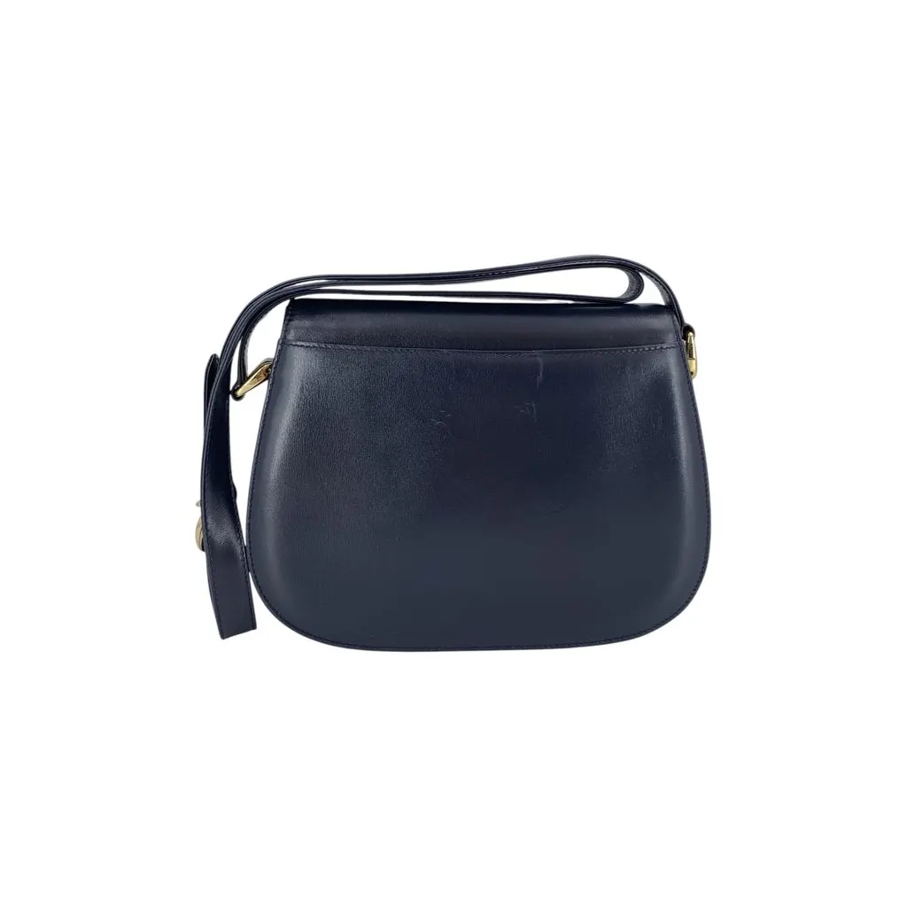 Gucci Crossbody Bag Vintage Lady Lock Navy Leather Good - Inside View