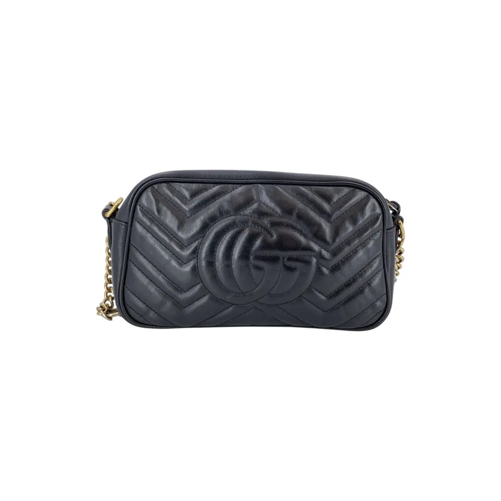 Gucci Shoulder Bag Marmont Black Leather Good - Model View