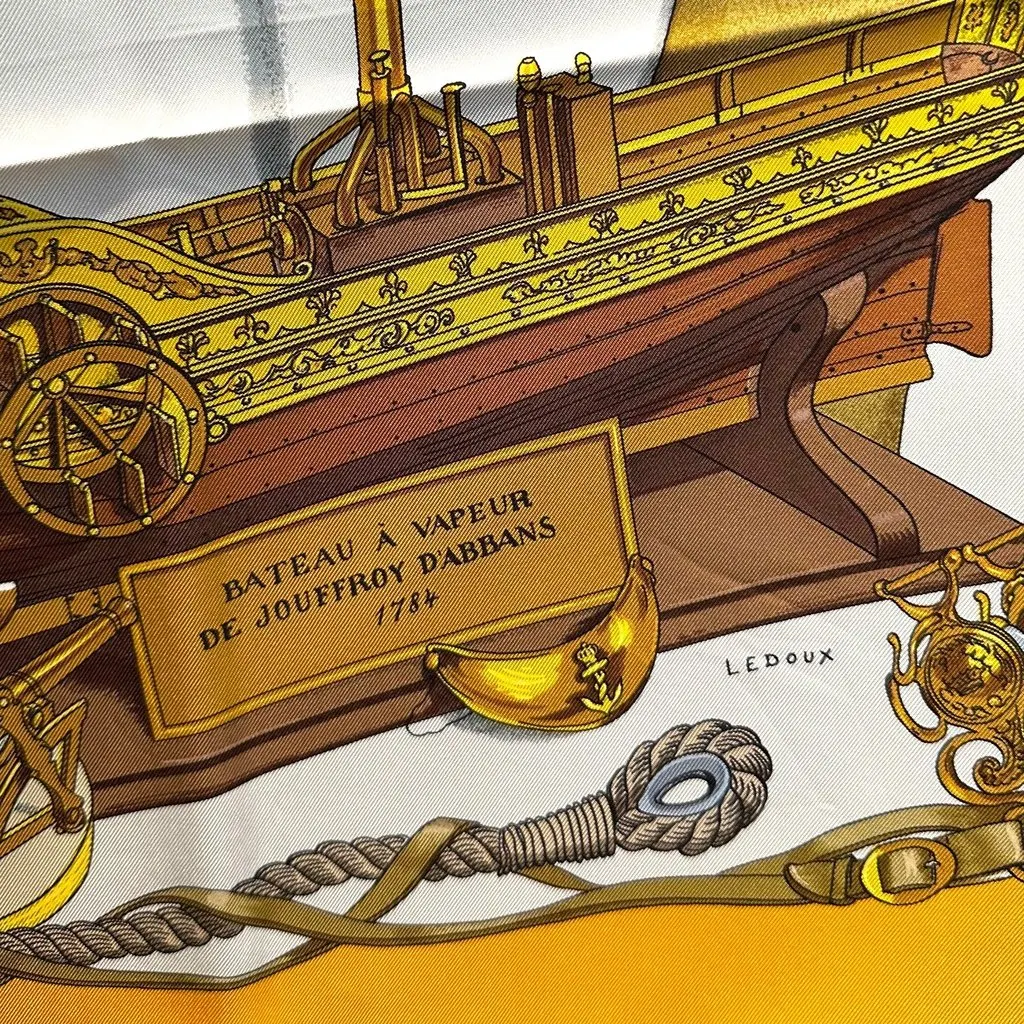 Hermès Scarf Yellow Silk Good - Inside View
