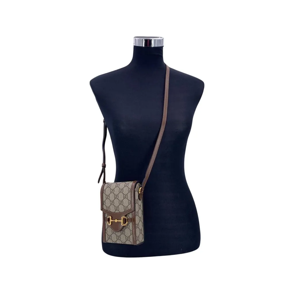 Gucci Crossbody Bag Horsebit 1955 Rectangular MultiColor Canvas Good - Inside View