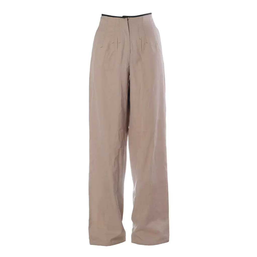 Jean Paul Gaultier Femme High-Waisted Wide-Leg Tailored Trousers - '90s Red Good - Front View