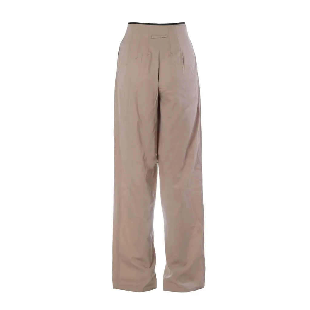 Jean Paul Gaultier Femme High-Waisted Wide-Leg Tailored Trousers - '90s Red Good - Inside View