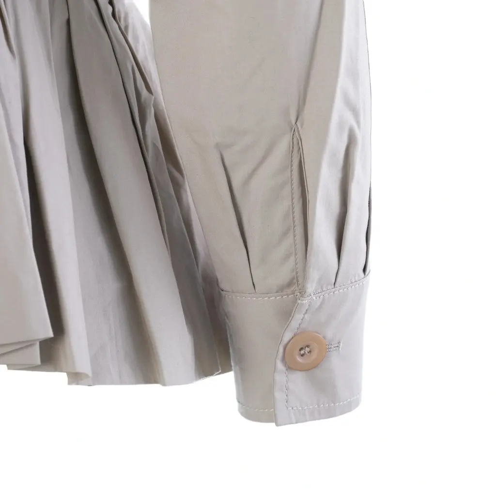 Alberta Ferretti Philosophy di Alberta Ferretti Beige Cotton Pleated Peplum Utility Jacket - '00s Beige Cotton Good - Box View