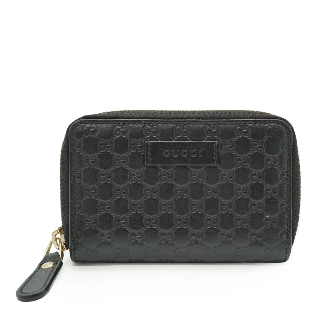 Gucci Wallet Black Leather Good - Front View