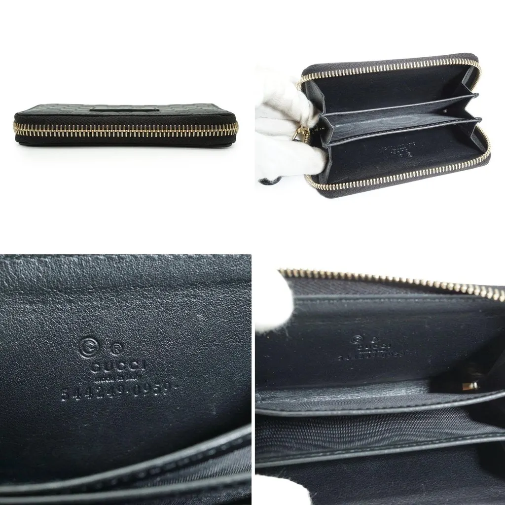 Gucci Wallet Black Leather Good - Model View