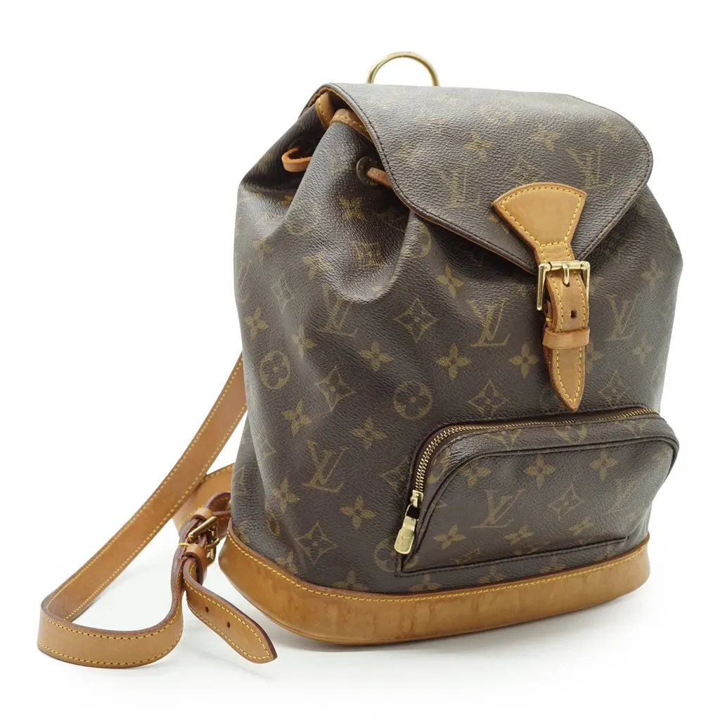 Louis Vuitton Backpack Vintage Montsouris Brown Canvas Good - Back View