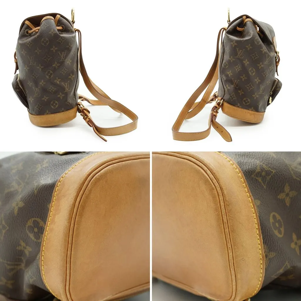 Louis Vuitton Backpack Vintage Montsouris Brown Canvas Good - Model View