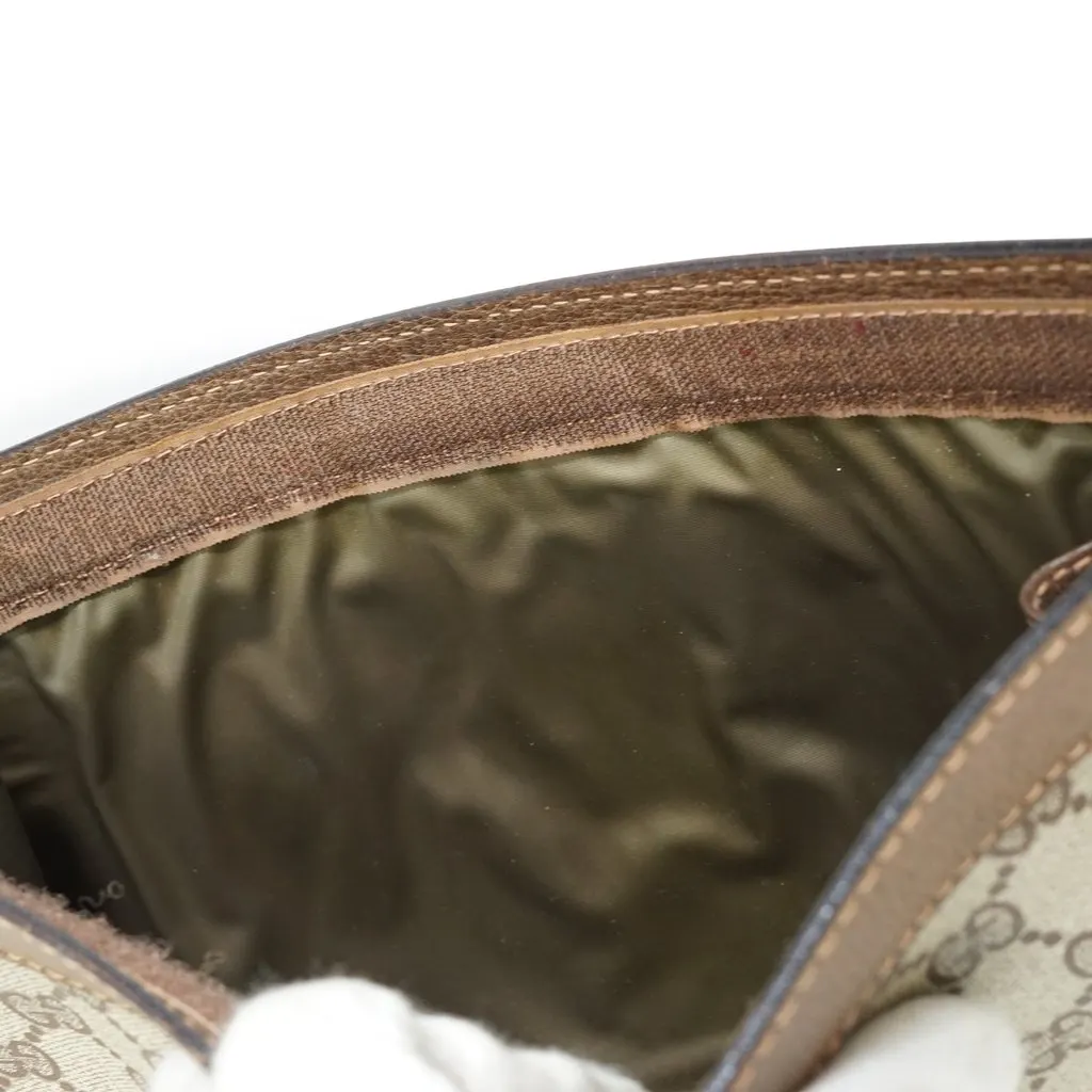 Gucci Clutch Bag Vintage Ophidia Brown Canvas Good - Inside View