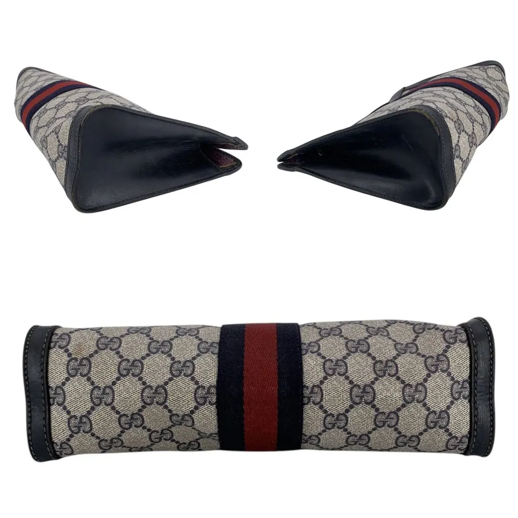 Gucci Clutch Bag Vintage Ophidia Blue Canvas Good - Model View