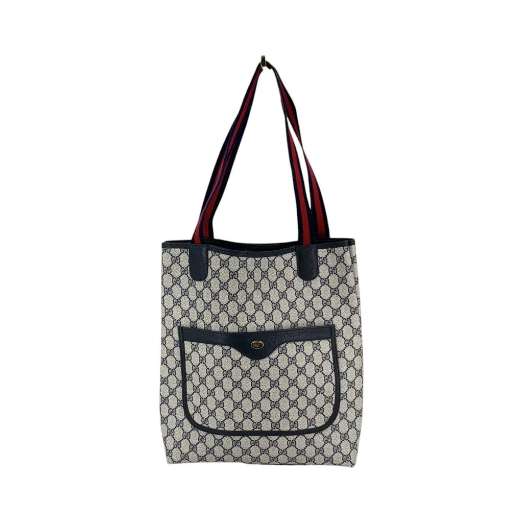 Gucci Tote Bag Vintage Ophidia Red Canvas Good - Front View