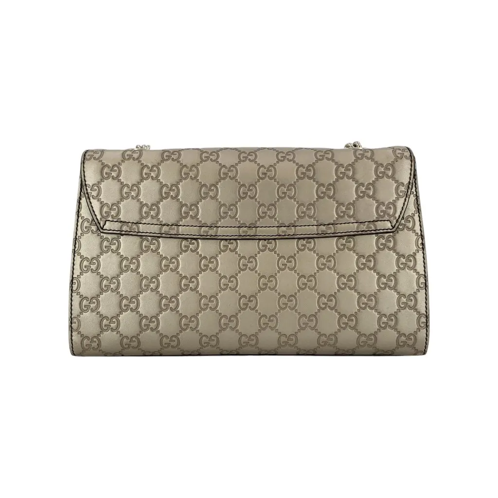 Gucci Shoulder Bag Emily Gold Leather Good - Inside View
