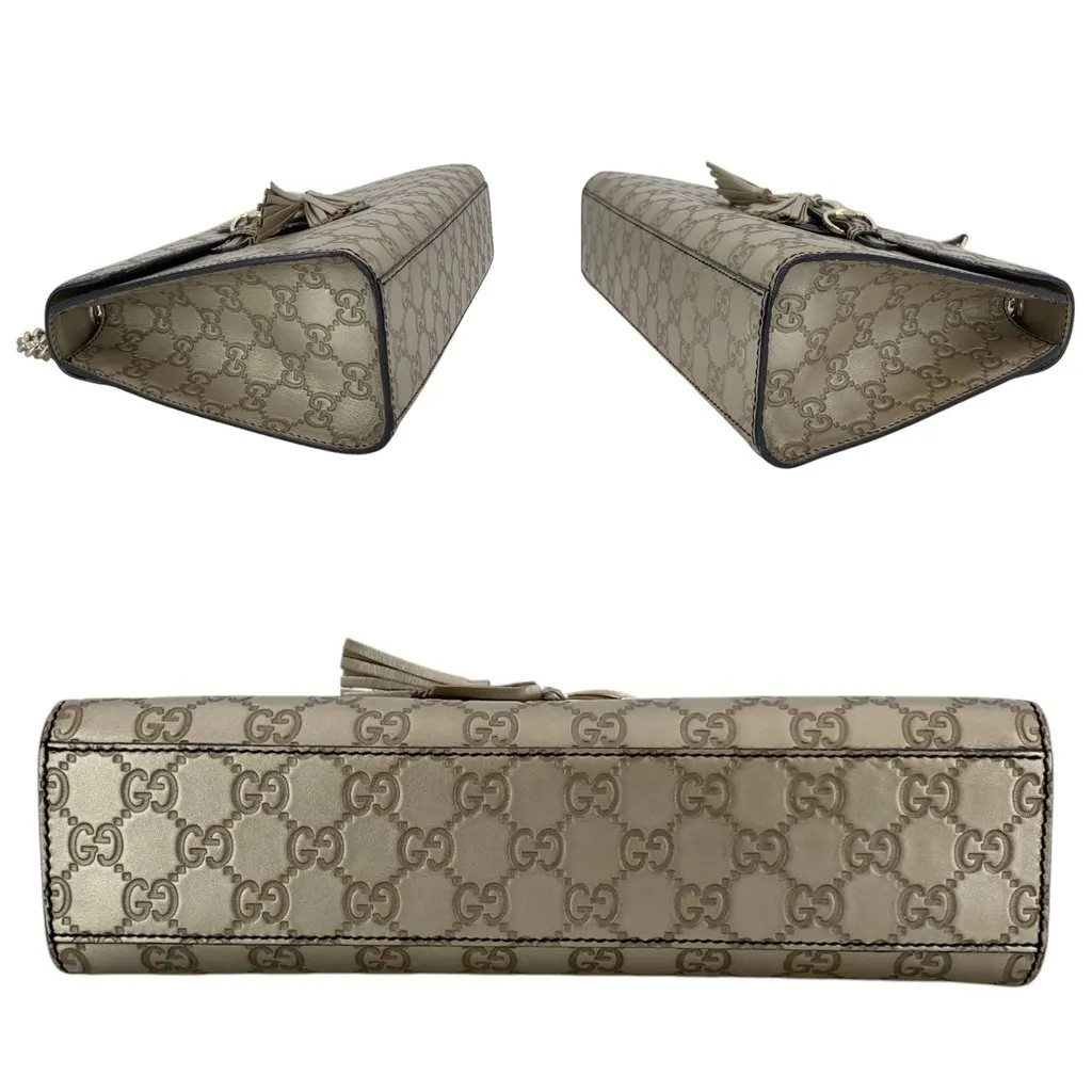 Gucci Shoulder Bag Emily Gold Leather Good - Box View