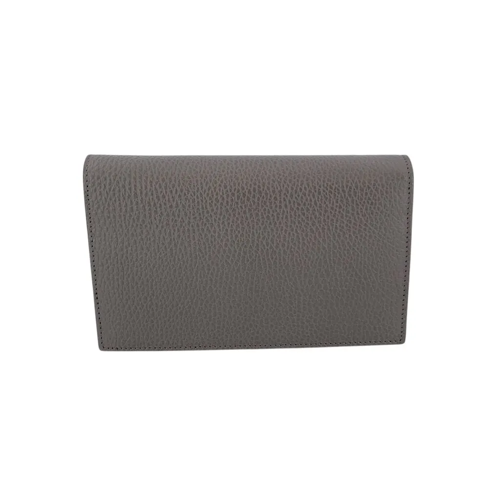 Gucci Crossbody Bag Wallet on Chain Grey Leather Good - Inside View