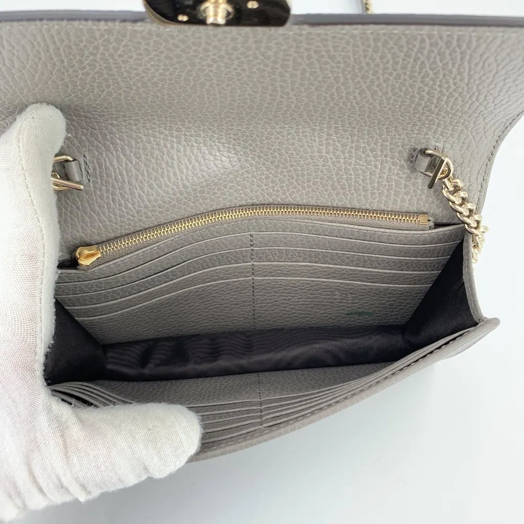 Gucci Crossbody Bag Wallet on Chain Grey Leather Good - Box View
