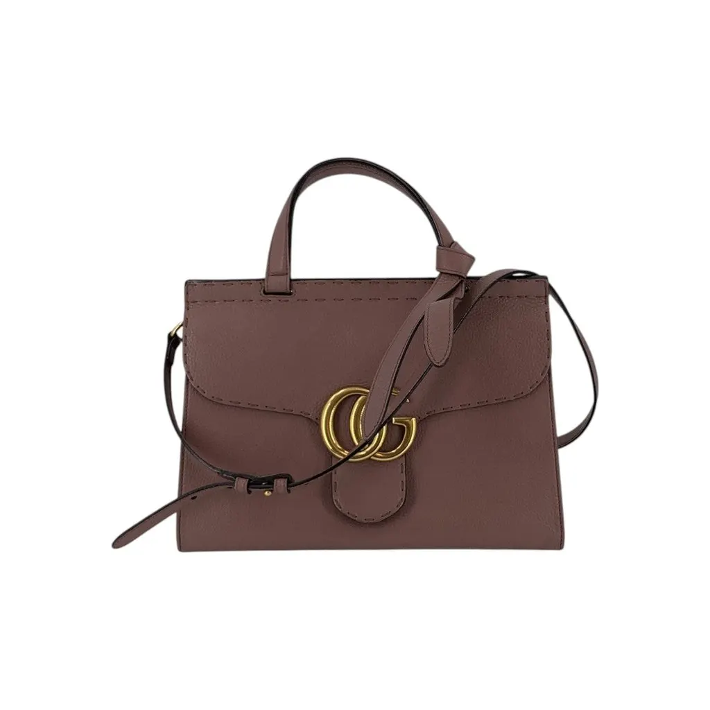 Gucci Handbag GG Marmont Red Leather Good - Front View