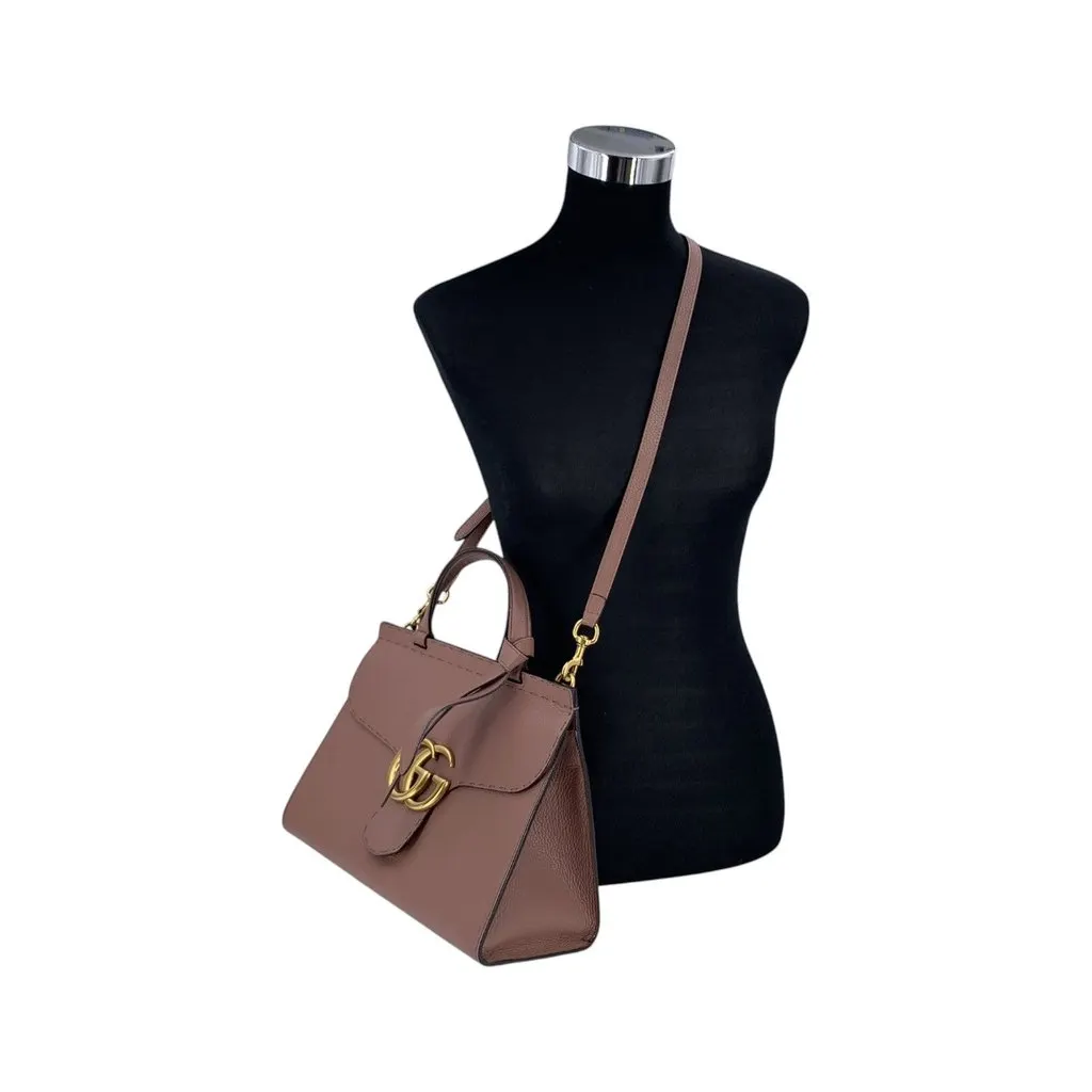 Gucci Handbag GG Marmont Red Leather Good - Back View