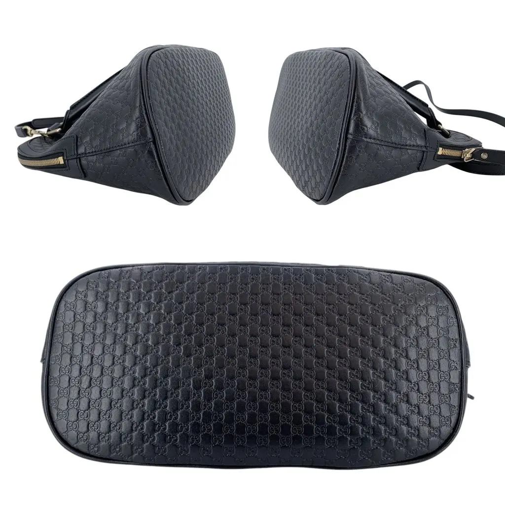 Gucci Shoulder Bag Dome Black Leather Good - Model View