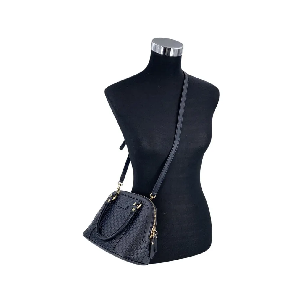 Gucci Shoulder Bag Dome Navy Leather Good - Back View