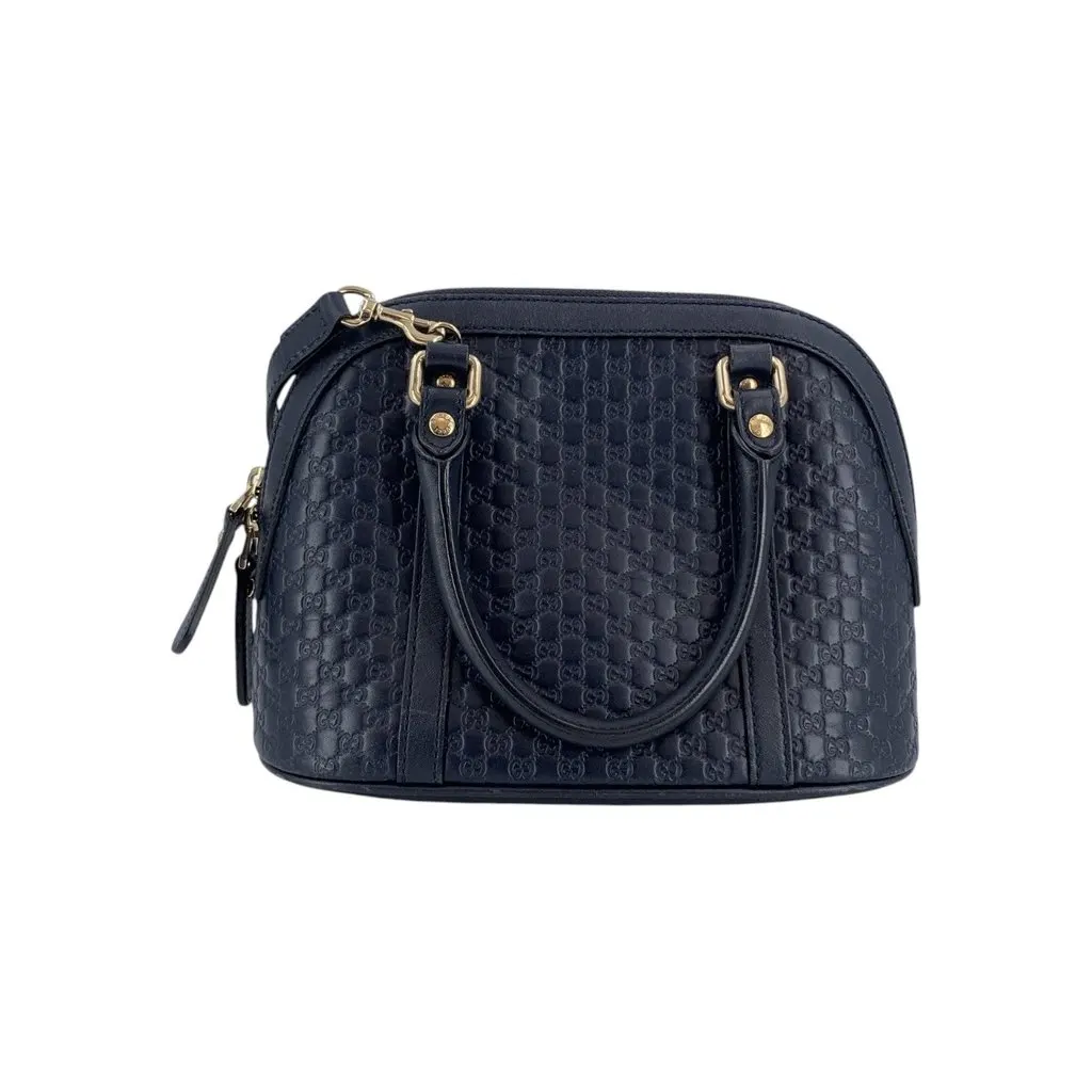 Gucci Shoulder Bag Dome Navy Leather Good - Inside View