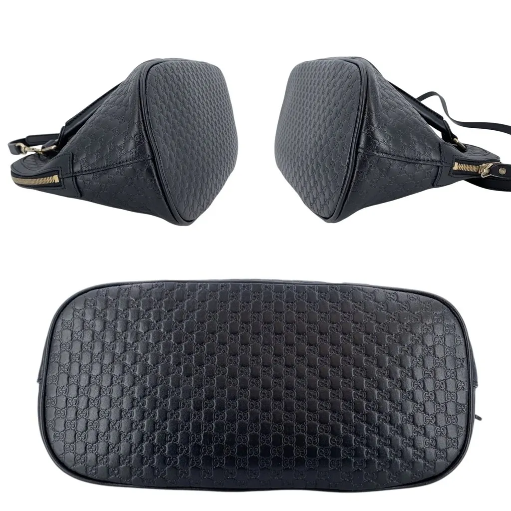 Gucci Shoulder Bag Dome Navy Leather Good - Model View