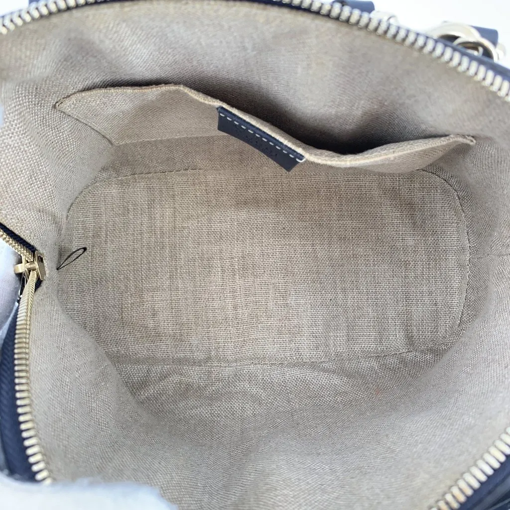 Gucci Shoulder Bag Dome Navy Leather Good - Box View