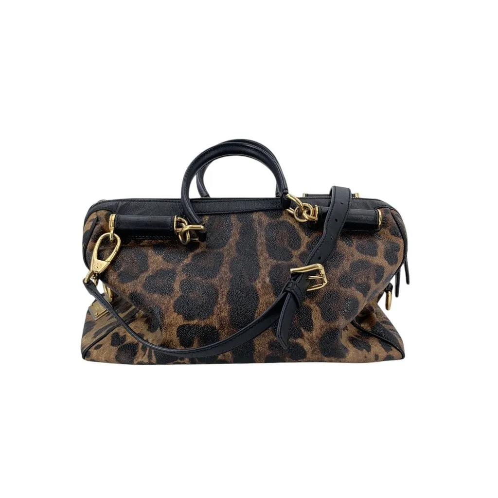 Dolce & Gabbana Shoulder Bag Vittoria Black Canvas Good - Front View