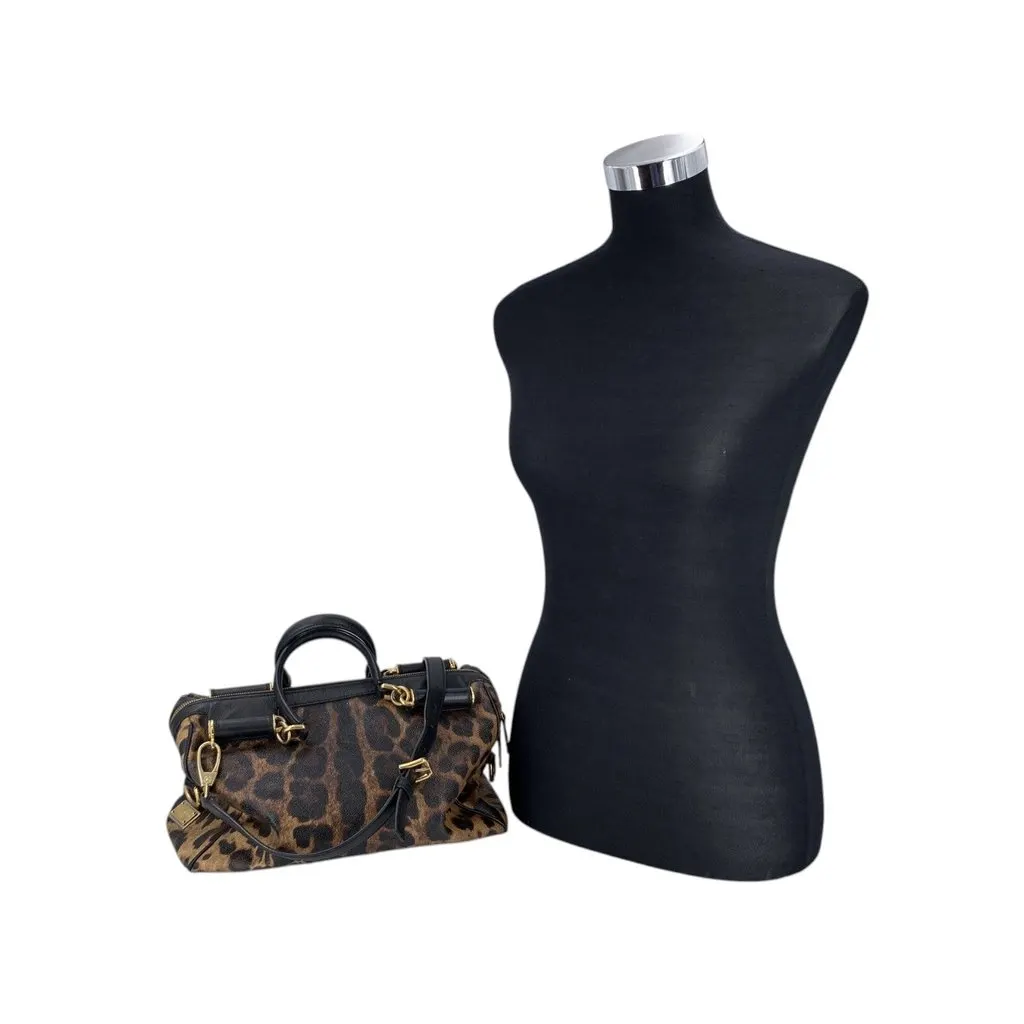 Dolce & Gabbana Shoulder Bag Vittoria Black Canvas Good - Back View
