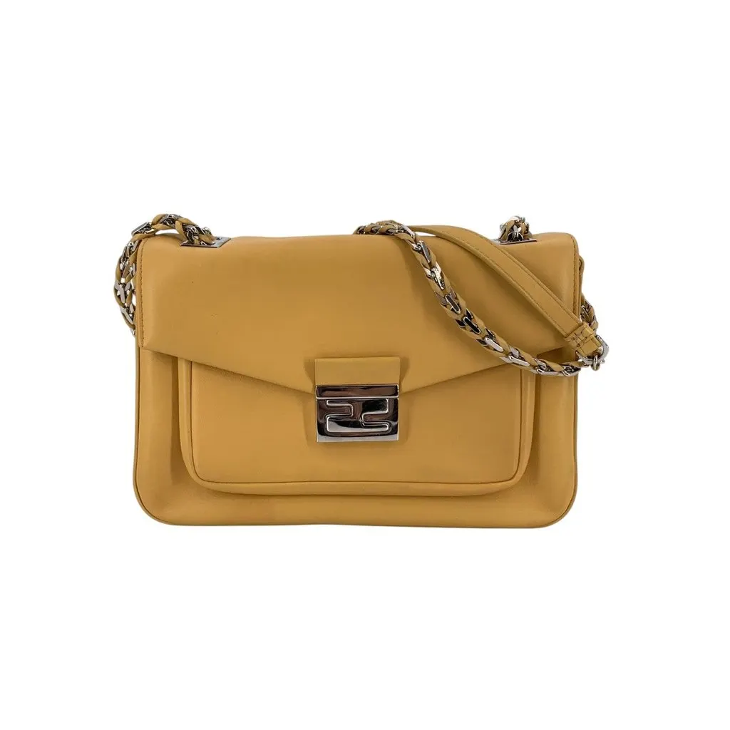 Fendi Shoulder Bag Baguette Red Leather Good - Front View