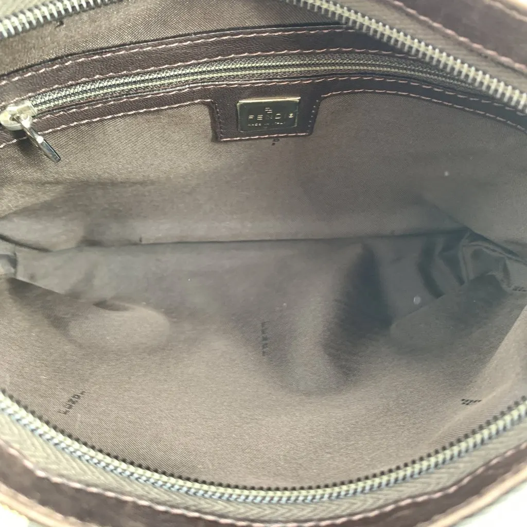 Fendi Shoulder Bag Vintage Pequin Black Canvas Good - Box View
