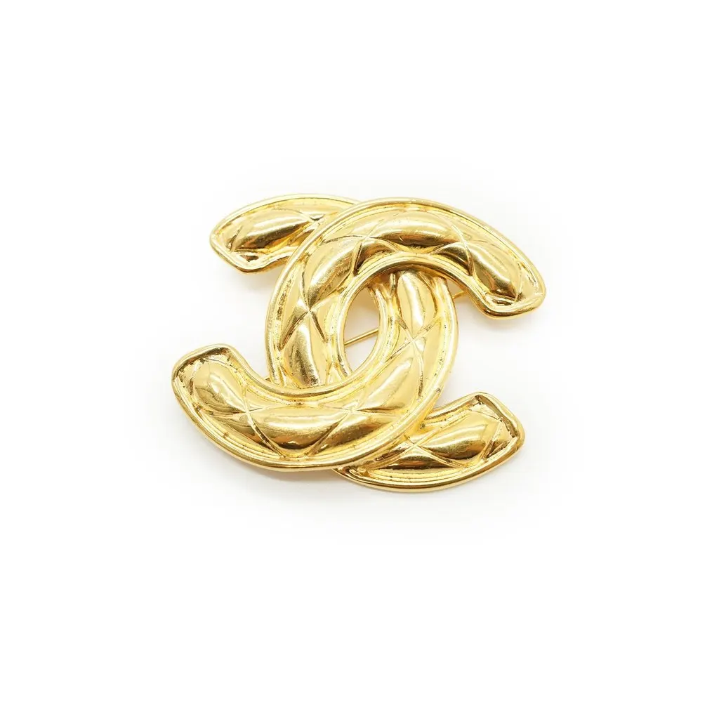 Chanel Brooch Gold Good - Back View