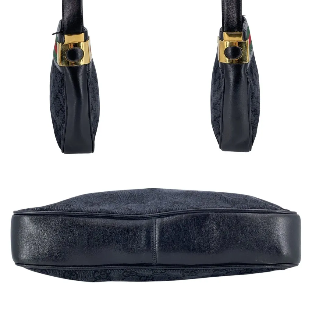 Gucci Shoulder Bag Vintage Not Applicable Black Canvas Good - Model View