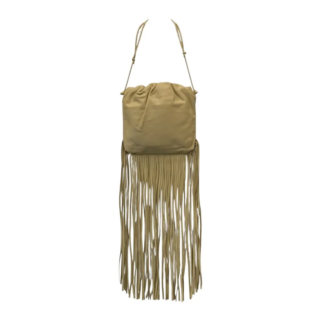 Bottega Veneta Shoulder Bag The Fringe Pouch Red Leather Good - Inside View