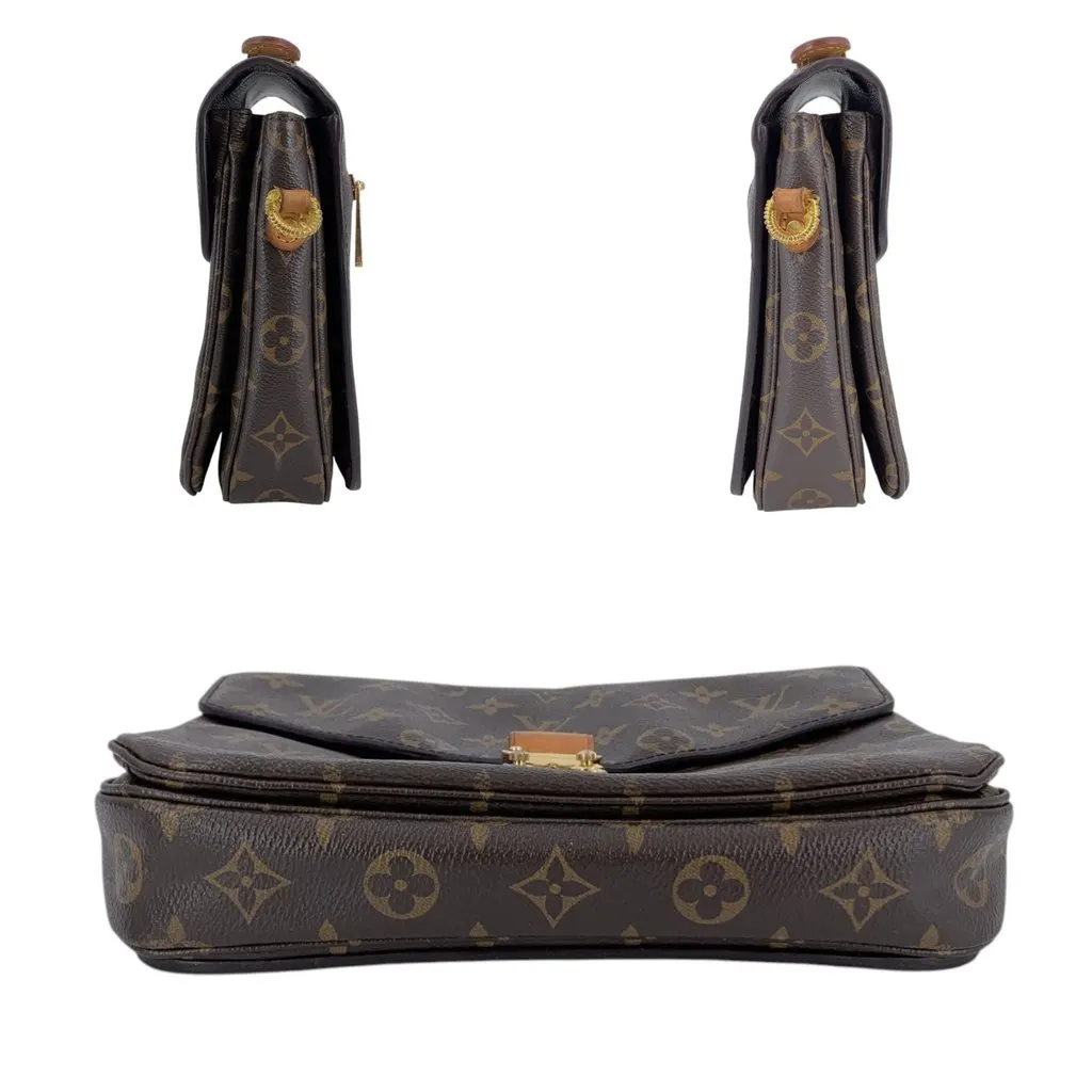 Louis Vuitton Shoulder Bag Metis Brown Canvas Good - Model View