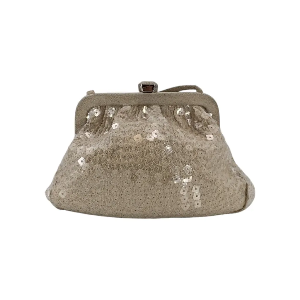Bottega Veneta Shoulder Bag Vintage Sequins Beige Suede Good - Inside View