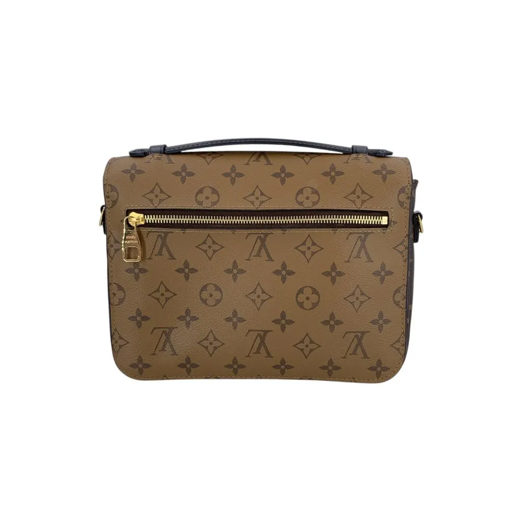 Louis Vuitton Shoulder Bag Metis Black Canvas Good - Inside View