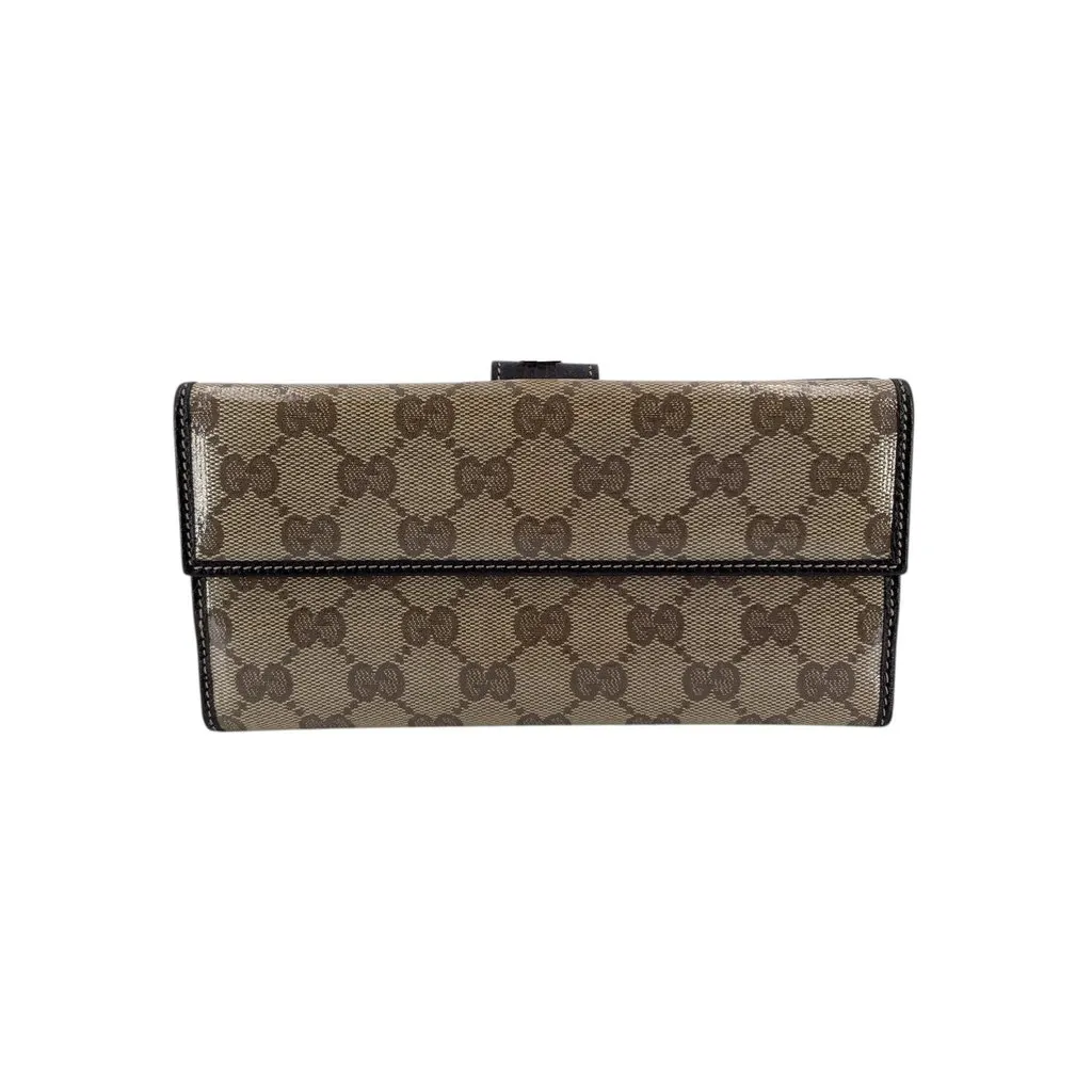 Gucci Wallet Brown Canvas Good - Back View