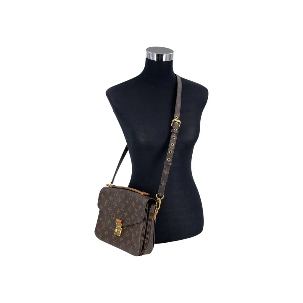 Louis Vuitton Shoulder Bag Metis Brown Canvas Good - Back View