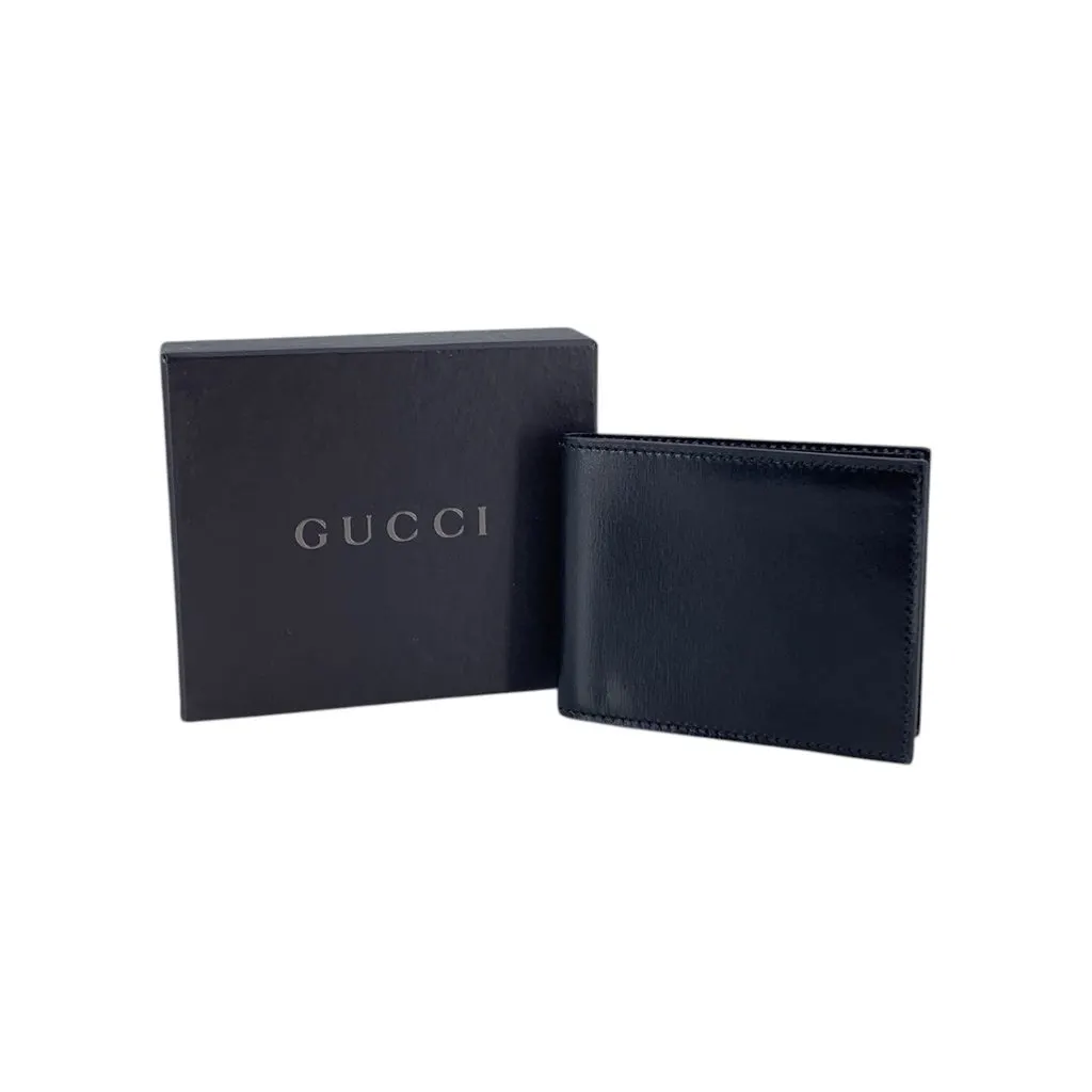 Gucci Wallet Black Leather Good - Back View