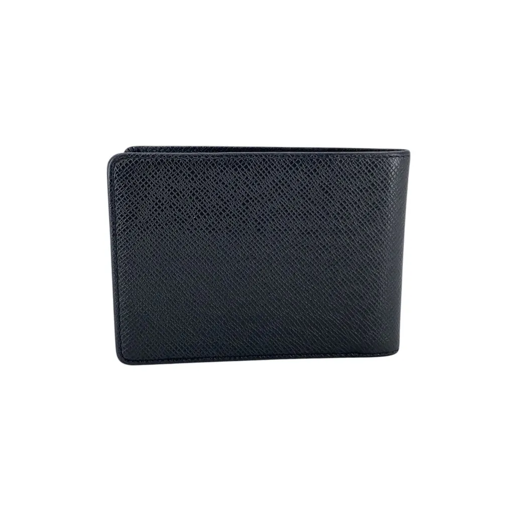 Louis Vuitton Wallet Black Leather Good - Back View