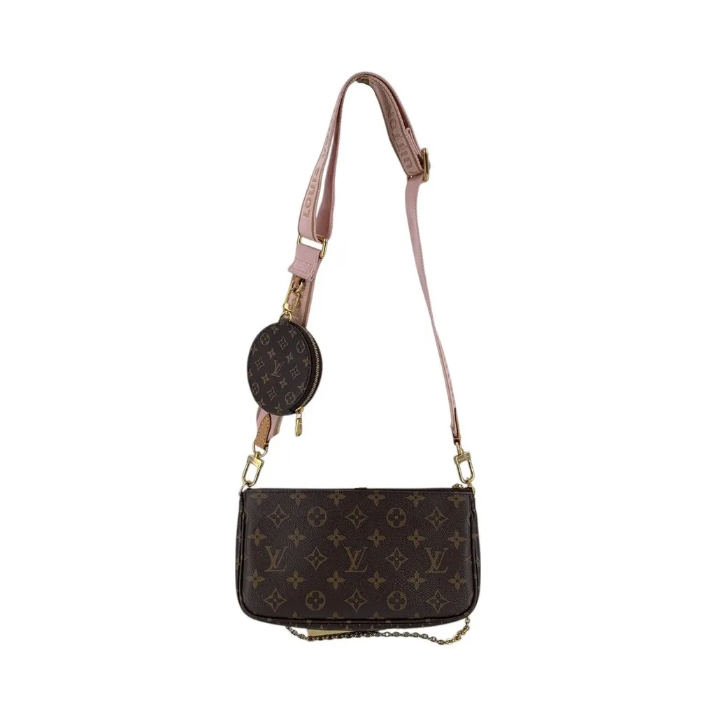 Louis Vuitton Crossbody Bag Multi Pochette Accessoires Pink Canvas Good - Inside View