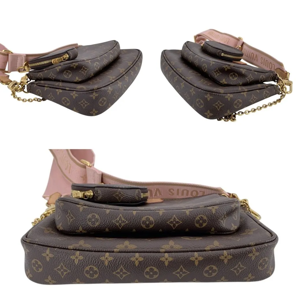 Louis Vuitton Crossbody Bag Multi Pochette Accessoires Pink Canvas Good - Model View