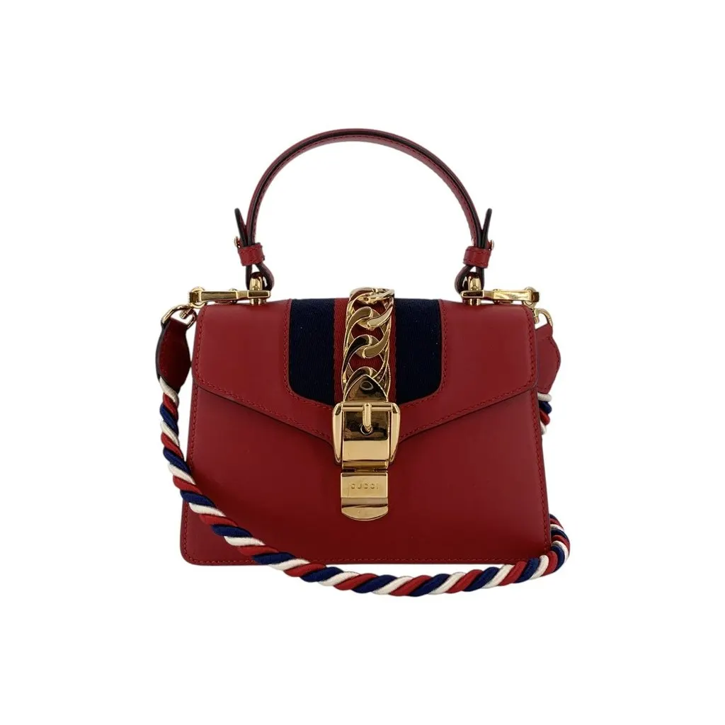 Gucci Handbag Sylvie White Leather Good - Front View
