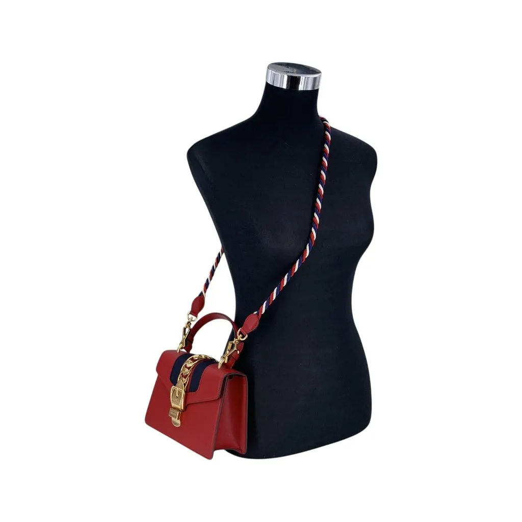 Gucci Handbag Sylvie White Leather Good - Back View
